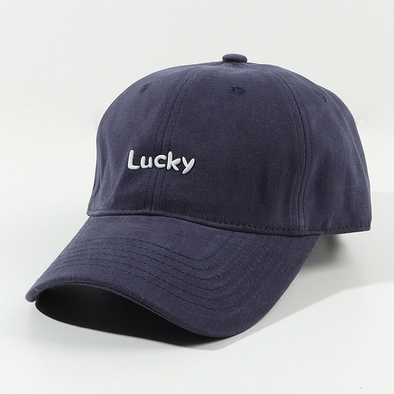 Lucky Label Baseball Cap Solid Cotton Adjustable Lightweight Sports Hat