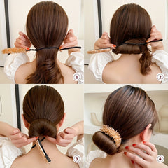 Crystal Pearl Hair Device Braided Headdress Hair Artifact Bun Accessories