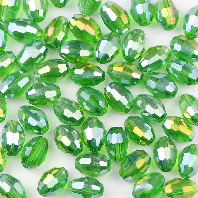 50pcs 6x8mm Colorful Glass Crystal Beads DIY Jewelry Accessories