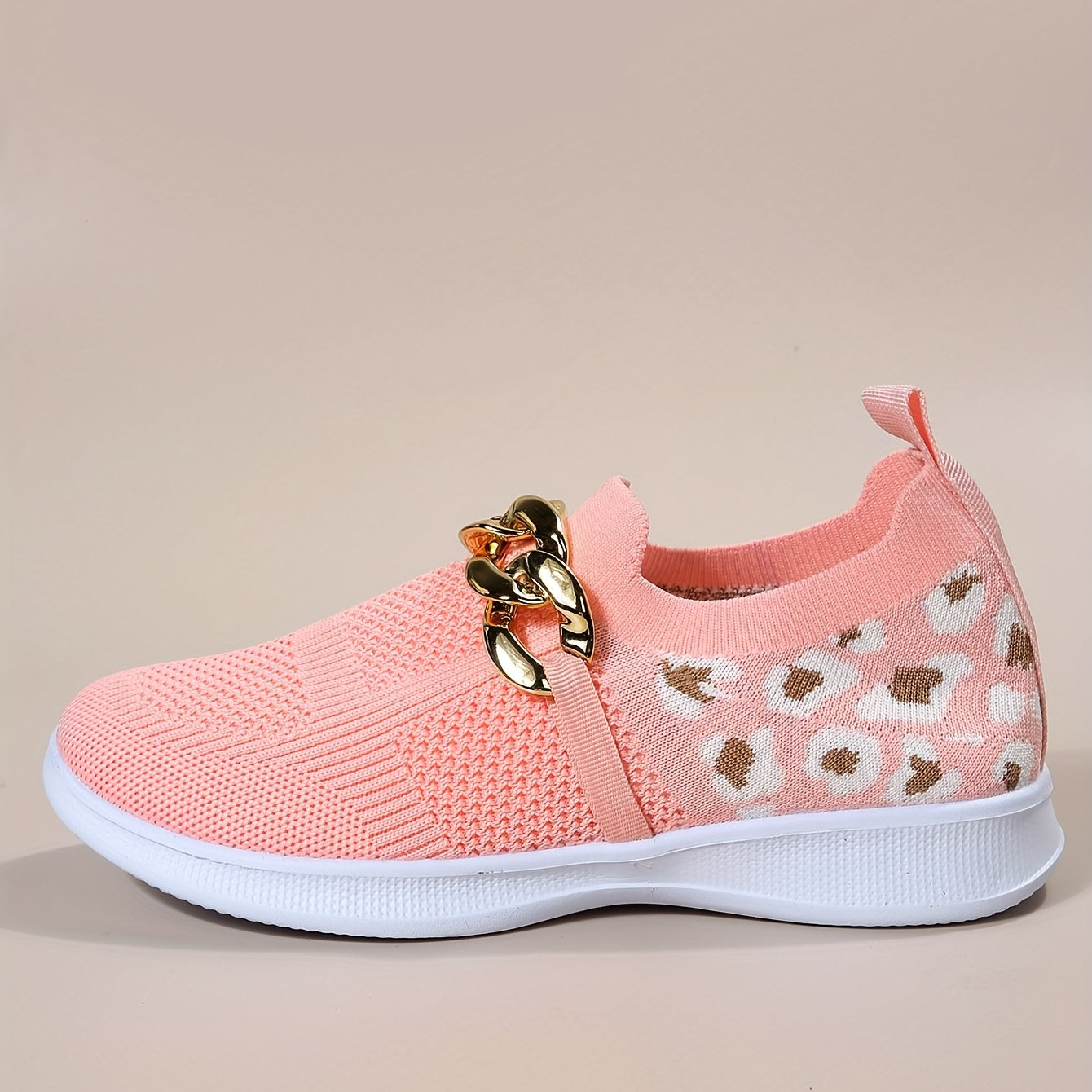 Women's Metallic Chain Decor Slip On Sneakers
