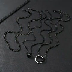 3pcs Men's Stainless Steel Twisted Chain Necklace