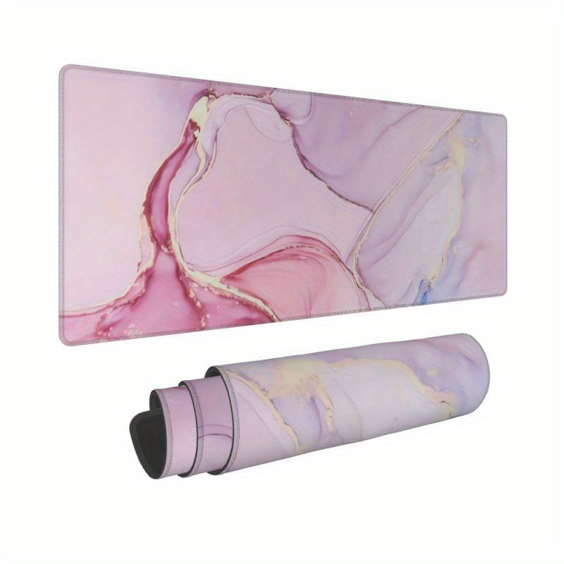 Large Marble Style Mouse Pad Non Slip Rubber Base Waterproof Keyboard Pad