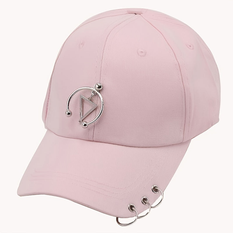 Men's Hip Hop Hat With Three Ring Iron Buckle