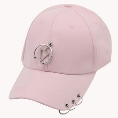 Men's Hip Hop Hat With Three Ring Iron Buckle