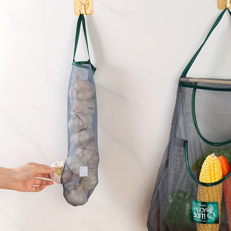 Hanging Mesh Bag for Kitchen Storage of Vegetables and Fruits