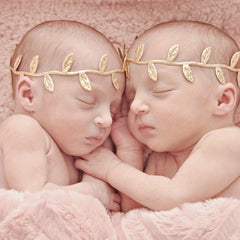 2pc Leaf Headband & Angel Feather Set for 0-3 Months Baby Photo Props
