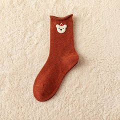 Animal Pattern Floor Socks Cozy Warm Mid Tube Socks Women's Stockings