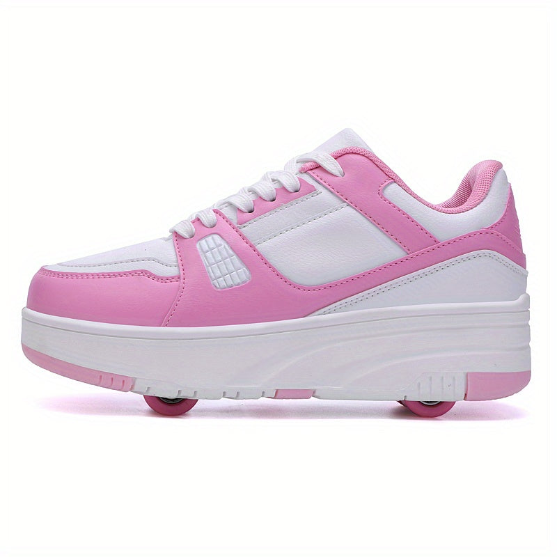 Girl's Block Roller Skates Four Wheel Shoes