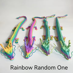 Flexible 3D Printed Dragon Figurine Multicolor Decor Gift