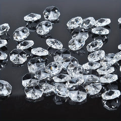 100pcs 1.0 55inch Transparent Octagonal Beads for Chandelier Curtain Ties