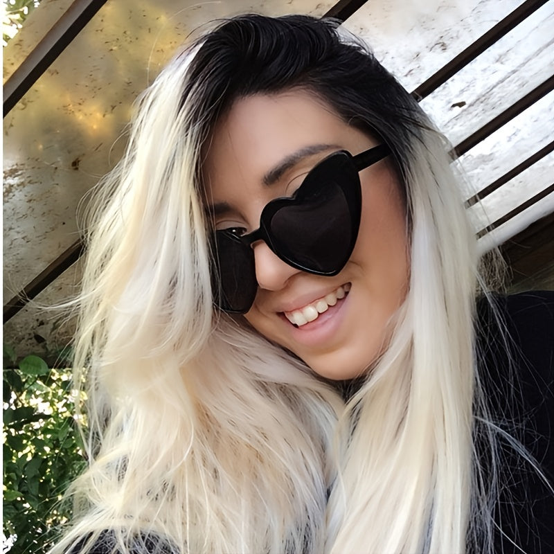 Vintage Heart Sunglasses Stylish Oversized Ladies Sun Protection Lenses