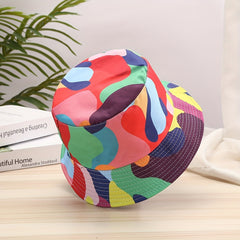 Block Print Bucket Hat Reversible Lightweight Cartoon Basin Hat