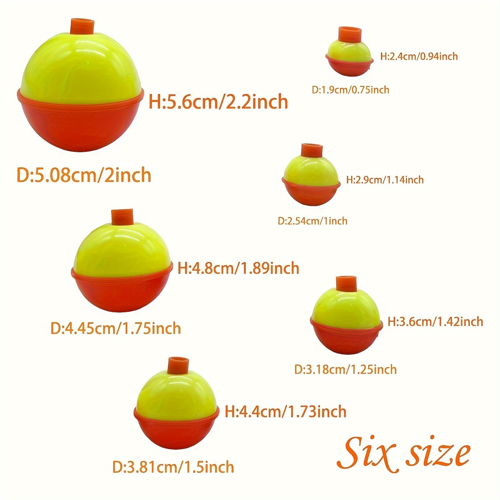 24pcs Fishing Float Orange Yellow Bobbers Tackle