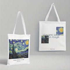 Classic Painting Printed Large Capacity Canvas Tote Bag