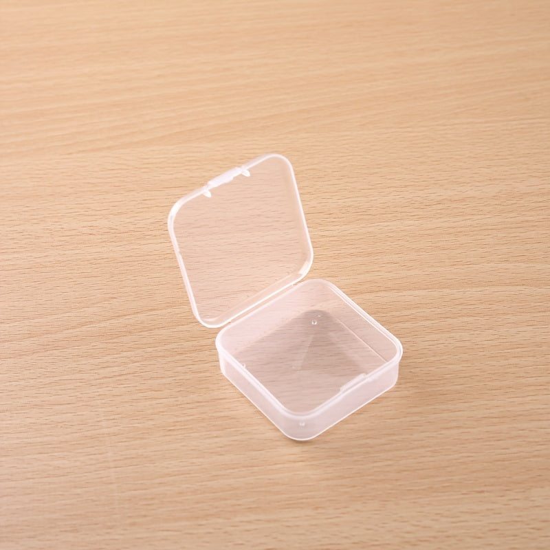 10 PCS Clear Square PP Storage Box for Earplugs, Jewelry, Hardware