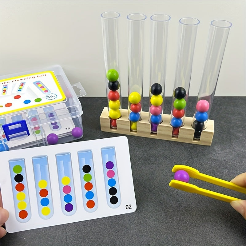 Wooden Bead Counting & Recognition Puzzle Toy