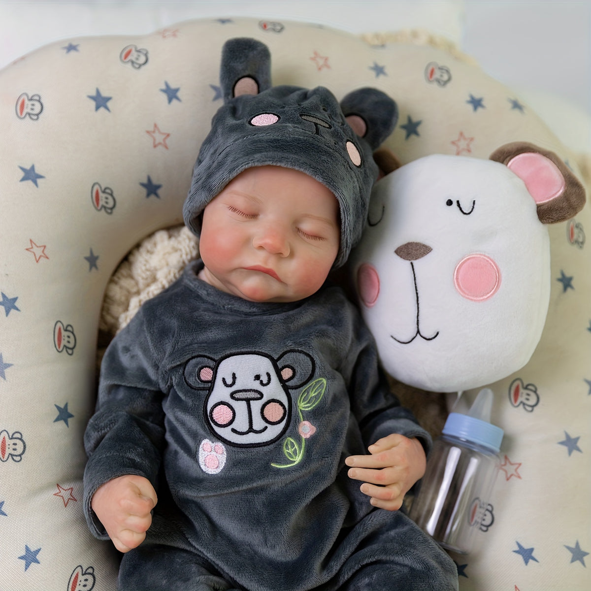 Realistic 72 cm Reborn Baby Doll Soft Vinyl Body Lifelike Newborn Baby Doll