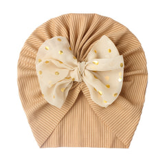 Polka Dot Print Bow Head Wrap Hat for Baby Girls & Boys