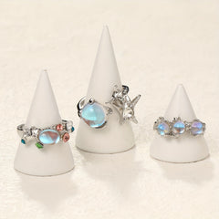 Y2k Moonstone Dazzling Ring for Girls - Daily Outfits Party Accessory