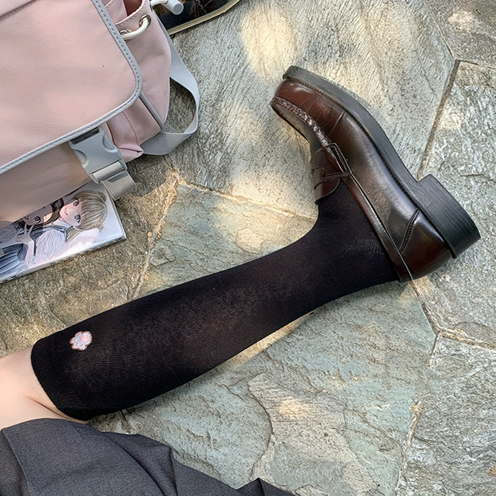 Cat Claw Embroidery Socks Crew Stockings Women's Hosiery