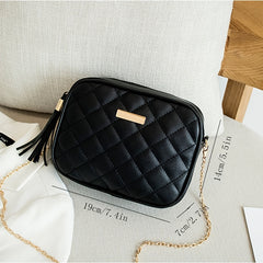 Quilted Chain Crossbody Bag Square Purse Faux Leather Shoulder Bag