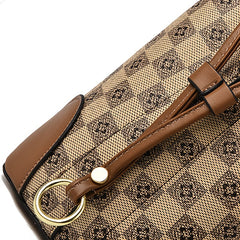 Checkered Pattern Shoulder Bag Vintage Style Crossbody Bag