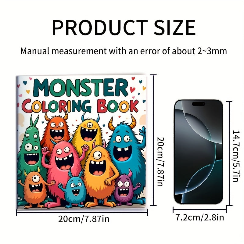 Monster Themed Adult Coloring Book 24 Pages Single Sided Prints