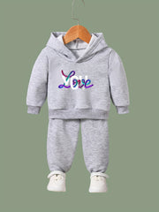 OERYUI 2pcs YOU Letter Print Hoodies Pants Set Boys Girls Spring Fall