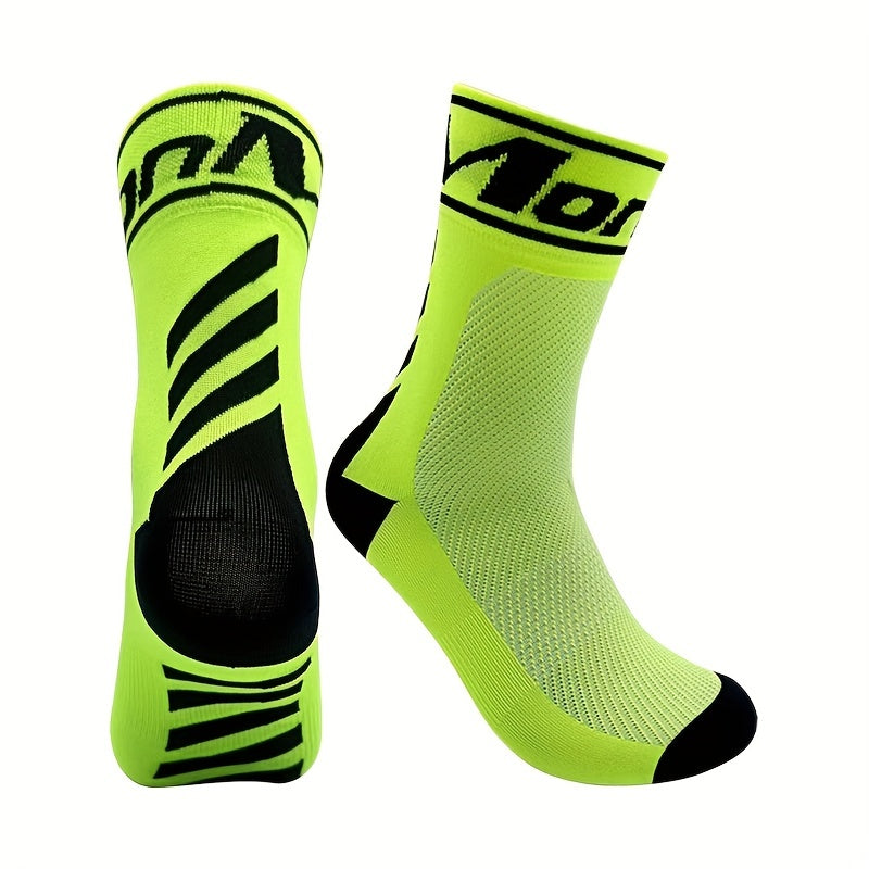 Breathable Cycling Socks Unisex Men Women Mid Calf Sports