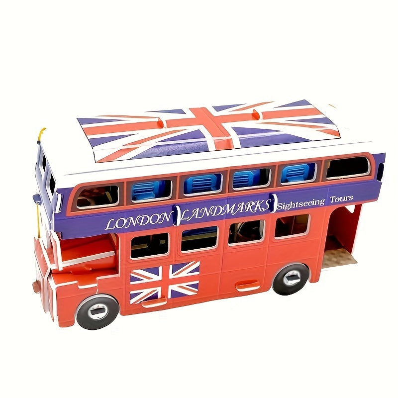 London Double Layer Bus 3D Puzzle Foam Toy Model Kit DIY Educational Car Series
