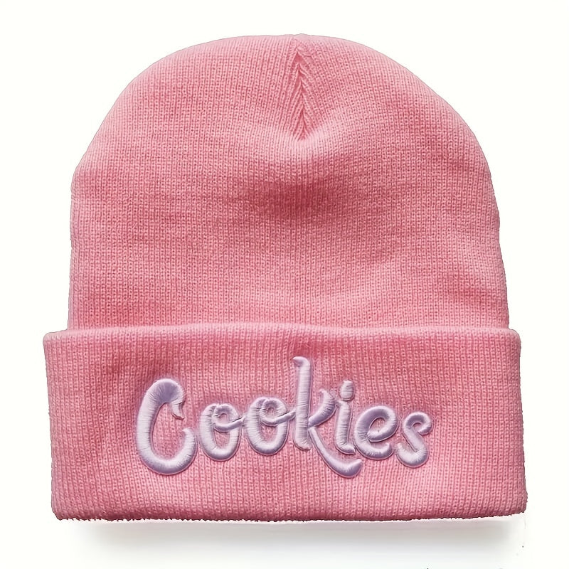 Letter Embroidery Cotton Beanie Solid Knit Hat Hip Hop Unisex Couple Skull Hats