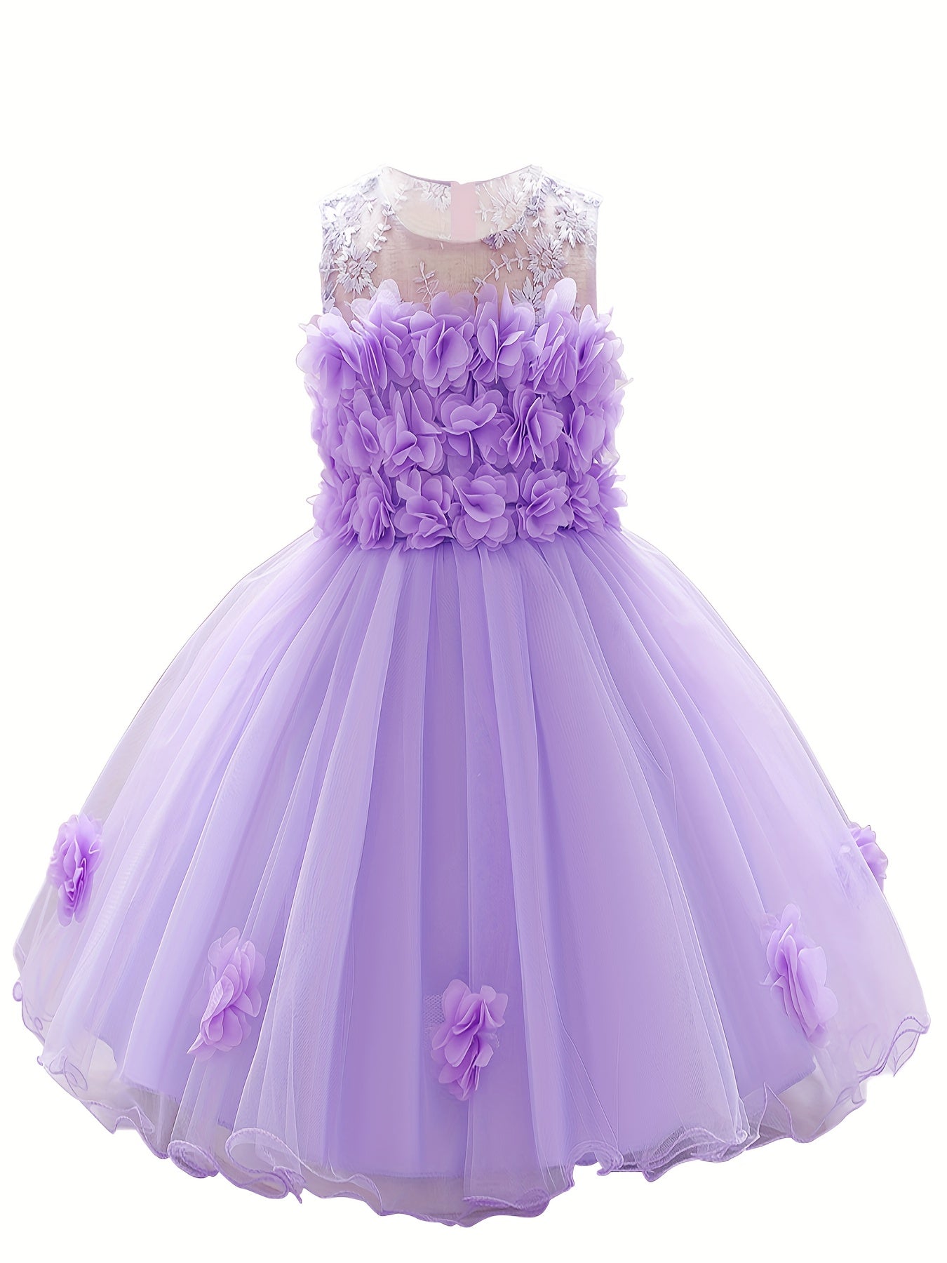 Flower Embroidered Princess Dress for Girls