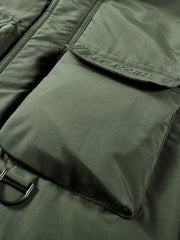 Men's Cargo Jacket Warm Coats Fleece Lined Military Jackets with Hood