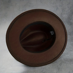 Stylish Belt Decor Fedora Cap Unisex Solid Jazz Hat Casual Warm Felt Hat