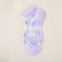 5 Pairs Starfish Pattern Socks & Lightweight Mesh Short Socks Women's Stockings