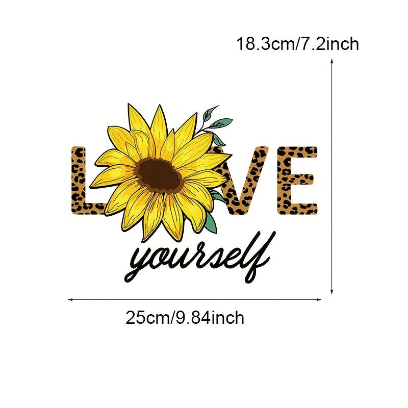 4pcs Butterfly Sunflower Iron-on Heat Transfer Stickers DIY Clothing T Shirt