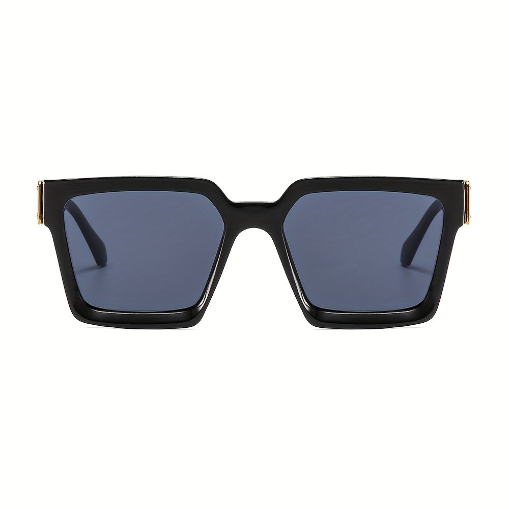Square Frame Sunglasses Metal Temple Glasses UV400