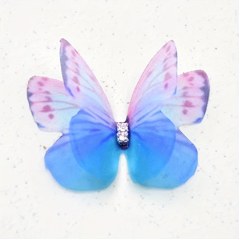 12pcs Glitter Butterfly Hair Clips Colorful Barrette