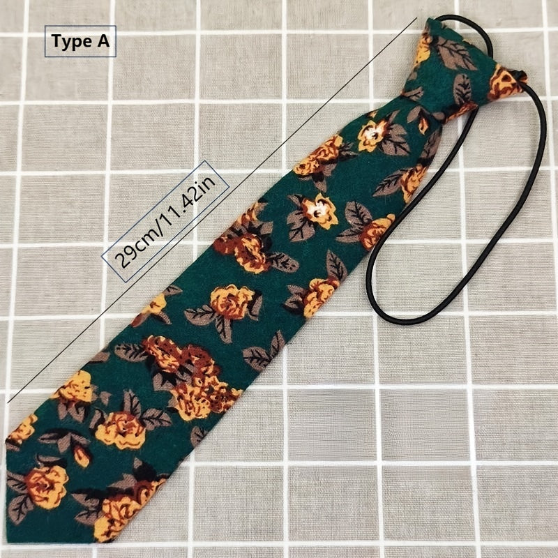 Casual Travel Vacation Short Small Tie Hand Knotted Suit Retro Dark Green Yellow