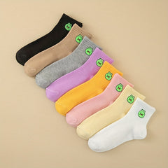 8 Pairs Frog Print & Funny Mid Tube Socks Women's Stockings