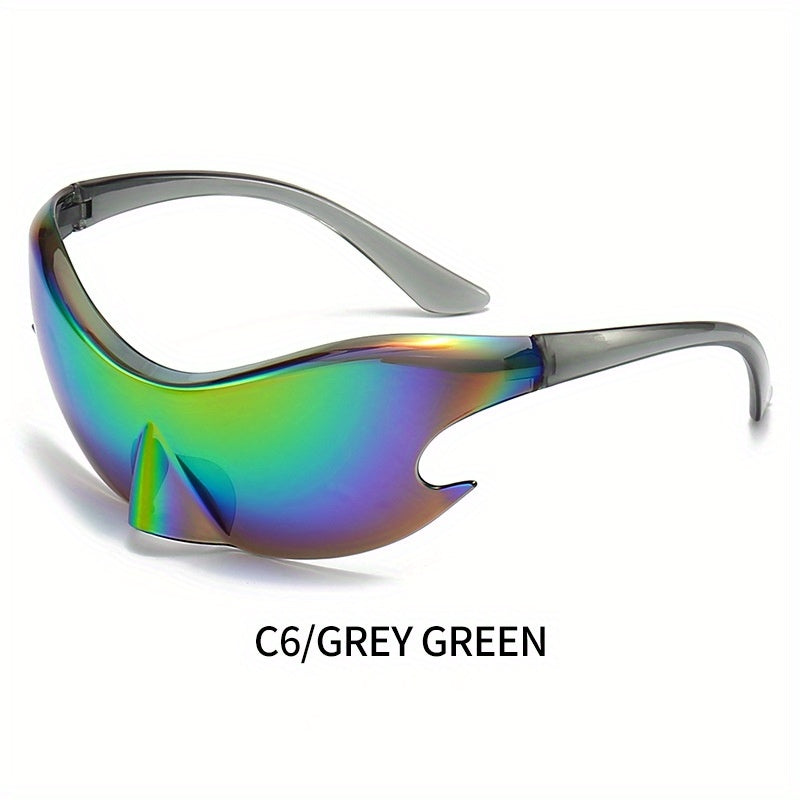 Y2K Photochromic One piece Sunglasses Wrap Around UV400 Sun Shades