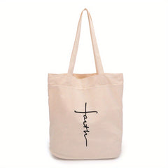 Large Capacity Letter Print Canvas Tote Bag