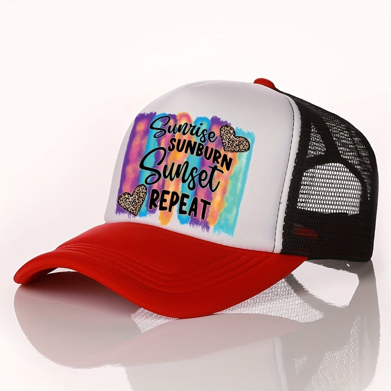 Men's Love Letter Print Peaked Cap Street Baseball Cap