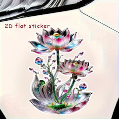 Vibrant Lotus Vinyl 2D Flat Sticker Waterproof Scratch Resistant