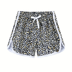 Leopard Print Drawstring Pants for Girls