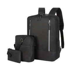3pcs Backpack Crossbody Bag And Pen Bag Set Men's Three piece Computer Bag