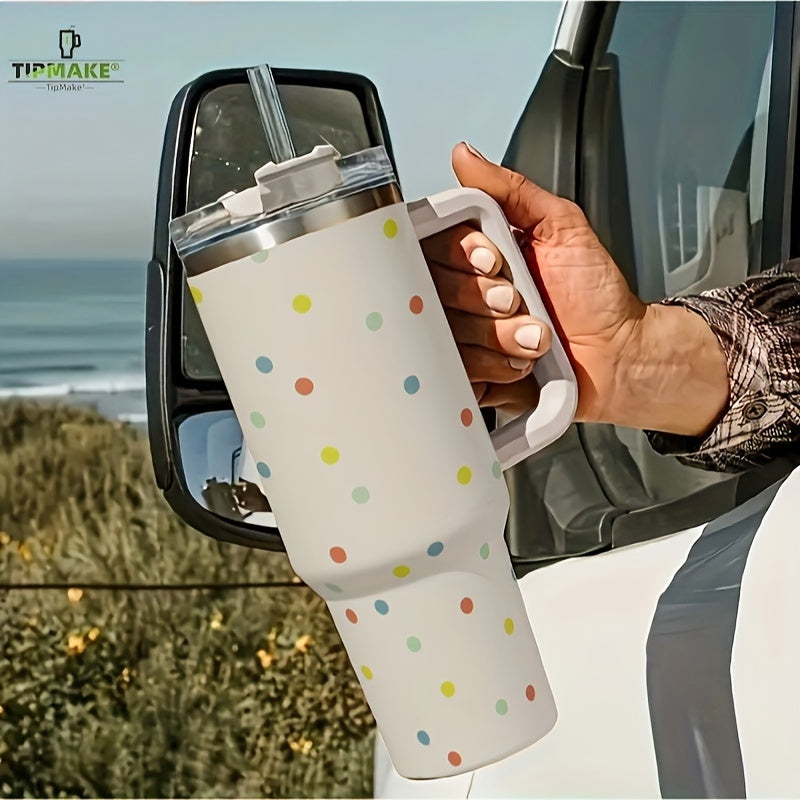 40 Oz Stainless Steel Spot Pattern Water Bottle for Outdoor Sports