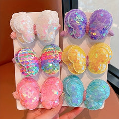 Sequin Butterfly Scrunchies for Kids Glitter Hair Accessories for Girls