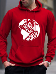 Travel The World Print Hoodie Hoodies For Men