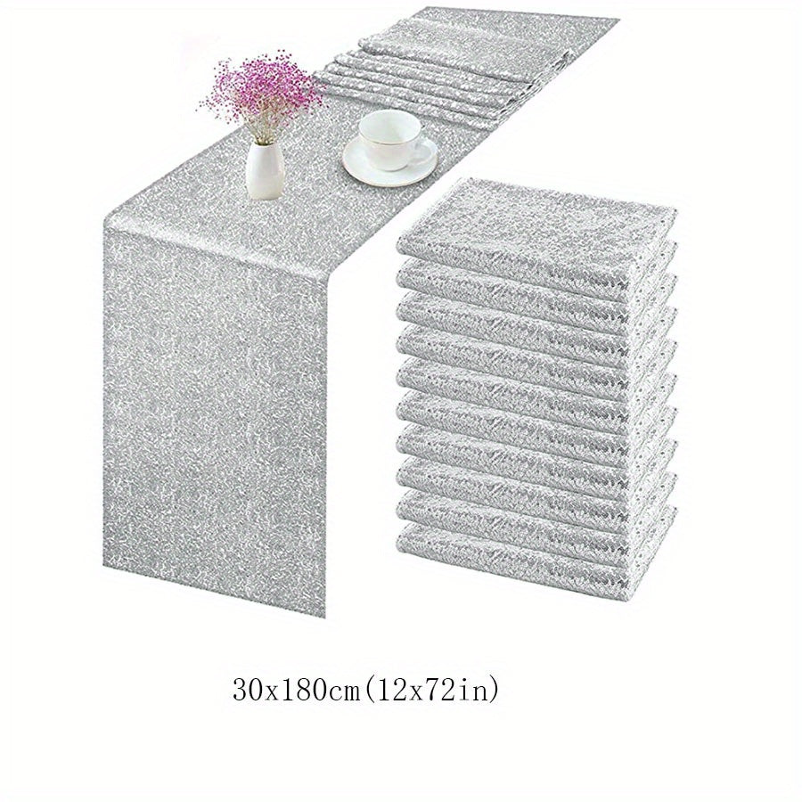 Rose Silver Sequin Table Runner Wedding Bridal Shower Christmas Decoration